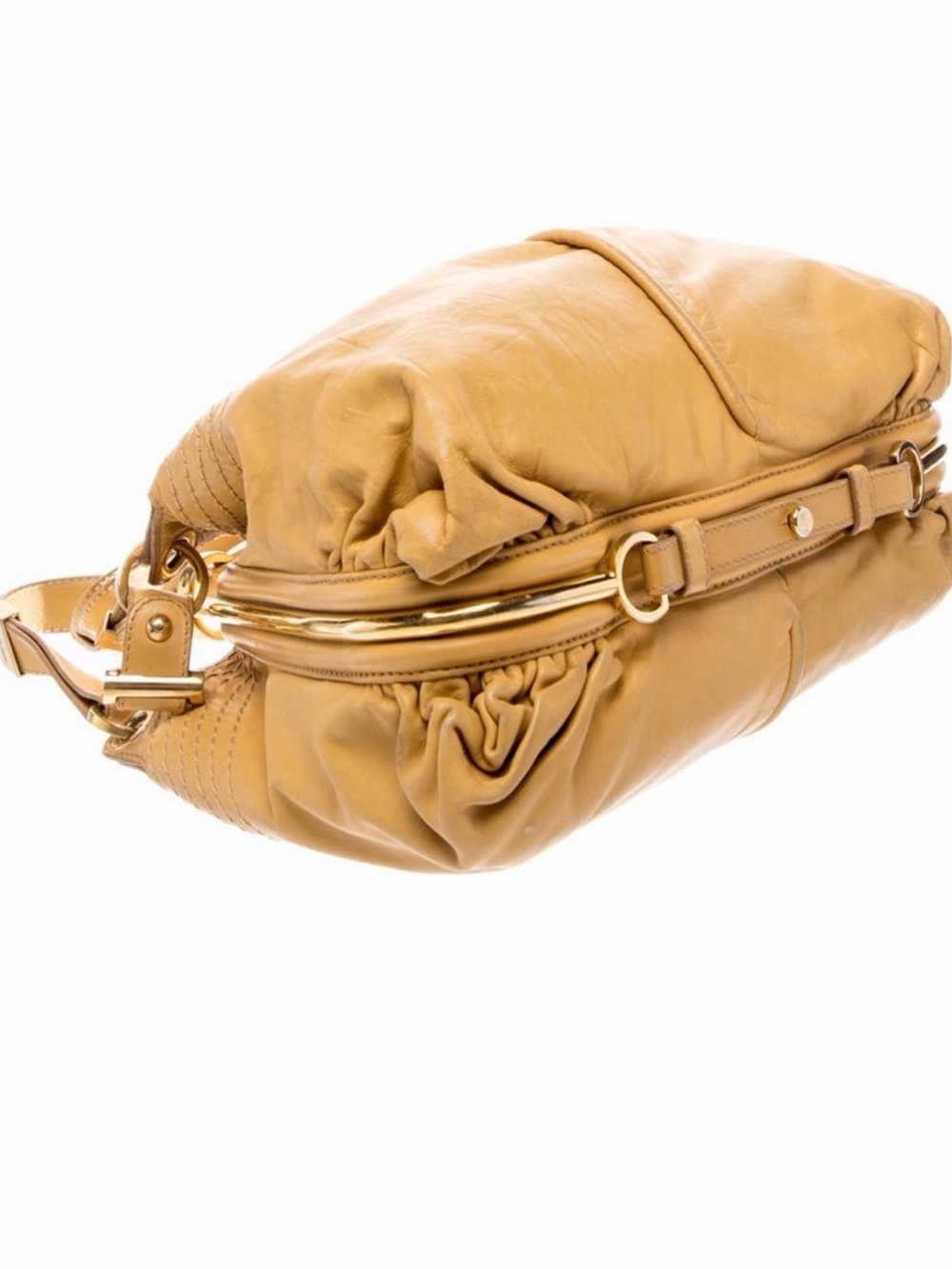 Jimmy Choo Ayse Slouchy Yellow Leather Hobo Shoulder Bag - Picture 5 of 6